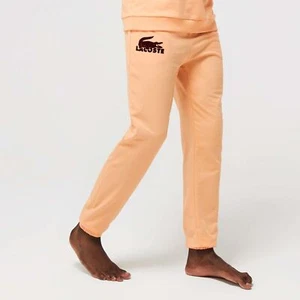Men's Trousers Lacoste Fleece Loungewear Joggers in Orange - Picture 1 of 5