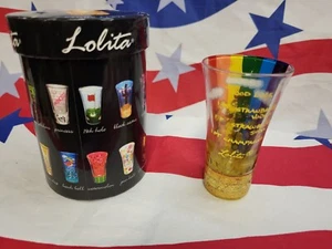 Vidrio de chupito Lolita Good Luck pintado a mano con caja - Imagen 1 de 8