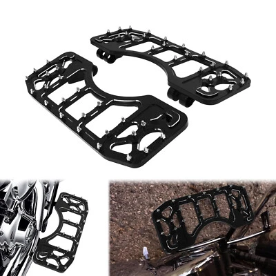 Black MX Anti-Skid Foot Pegs Floorboard For Harley Touring Street Road Tri Glide - Image 1 of 4