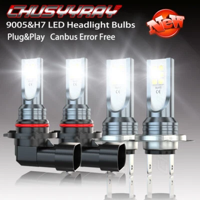 Kit de conversão combo 6000K para BMW 528i 1997-2000 9005+H7 farol LED 4x lâmpadas - Imagem 1 de 4