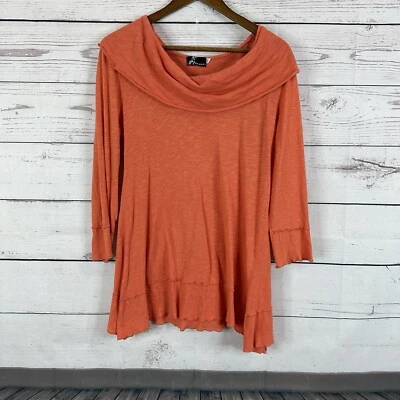 Camisa Fenini Top Mujer Mediana Coral Texturizada Capucha Gran Tamaño Artística EE. UU. Elástica Foto 1 de 4