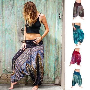 Damen Haremshose Pumphose Aladinhose Pluderhose Sarouelhose Jumpsuit Ballonhose - Bild 1 von 38
