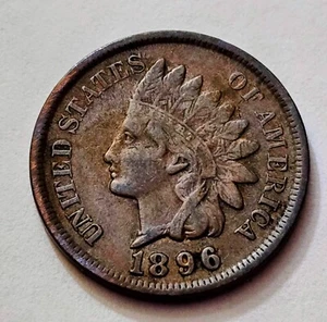 1896 Indian Head Cent Penny - Picture 1 of 2