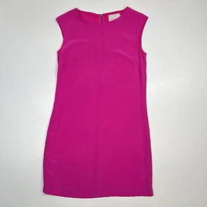Cynthia Rowley Gr. 4 Etuikleid 100% Seide Hot Pink Etui Gefüttert Knielang Fehler - Bild 1 von 10