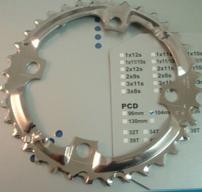 Shimano Deore M532 U-36Tx104BCD MTB Guarnitura Nuovo/NOS - 3x9-Speed- Nib - Immagine 1 di 4