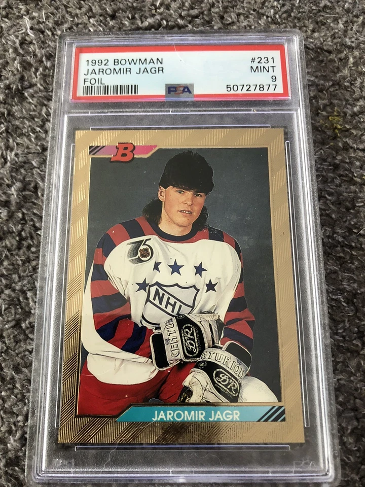 1992 Bowman Gold Foil JAROMIR JAGR PSA 9. RARE - Image 1 of 1