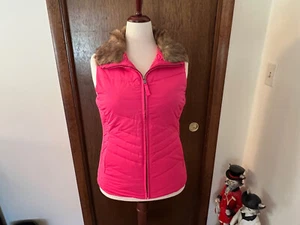 Talbot's Womens Medium Down Vest with Faux Fur Coller NWT - Picture 1 of 9
