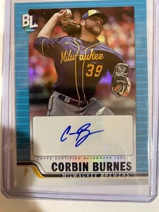2023 Topps Big League - Big League Autographs Blue Foil #BLA-CB Corbin Burnes - Picture 1 of 2