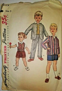 Chaqueta, chaleco, pantalones y pantalones cortos para niño Simplicity patrón # 1019, talla 5 - corte - Imagen 1 de 1