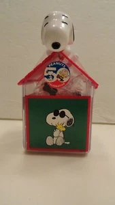 NEW Peanuts 50 Year Celebration Snoopy on dog house Candy Bonz candy container - Picture 1 of 5