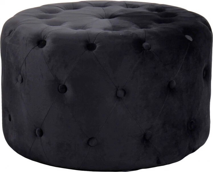 DecHome Pouf Contenitore Rotondo in Velluto 68 x 43 x 68 cm colore Nero CL805085 - Immagine 1 di 1