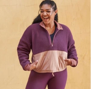 Fabletics Mallory Fleece/Nylon 1/2 Zip Pullover Jacket Size 1X - Picture 1 of 11