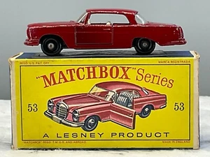 Matchbox Lesney,1963,#53B MercedesBenz 220SE,Mint,boxed all orig,N.O.S - Picture 1 of 16
