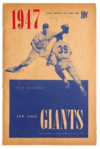 1947 Philidelphia Phillies @ New York Giants Baseball Program EX/MT - Picture 1 of 3