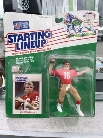 1988 Joe Montana Starting Lineup SLU SF 49ers Action Figure and Card New Sealed Cover
