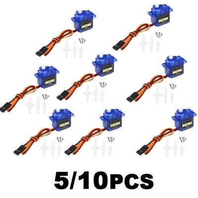 5/10 x SG90 9g Micro Servo Motor für RC-Drohne / Auto / Flugzeug / Fahrzeuge - Bild 1 von 4