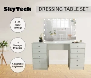 Makeup Vanity 10 Drawers diamond knob handle elegant KLD-S06N - Picture 1 of 6