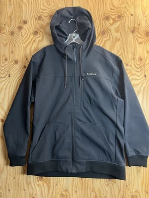 Simms Rogue Fleece Fishing Hoody Mens XL Softshell Zip Jacket Drawstring Black - Image 1 of 4