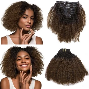 Pinza rizada Kinkys en extensiones de cabello cabello humano 3C 4A clip rizado afro rizado i... - Imagen 1 de 7
