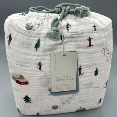 Pequeño Unicornio - Muselina de Algodón Acolchada Tiro - 60” X 72” - Fiesta en Polvo - Invierno Foto 1 de 4