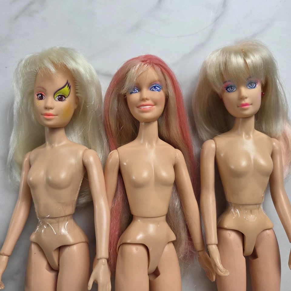 Lote de 3 muñecas Hasbro Jem & the Holograms 1985 TLC vendidas desnudas para piezas Foto 1 de 4