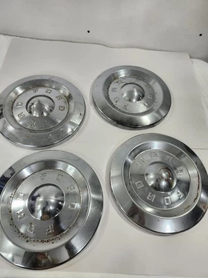 Juego de 4 tapacubos plato perro pobreza 10,5" Ford Thunderbird Fairlane 1955-1960 Foto 1 de 4