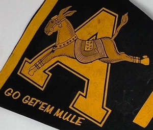 Vintage US Army Filz Wimpel Go Get Em Mule Black Knights Football 1960 Flagge - Bild 1 von 2