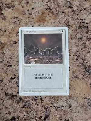 Armageddon Revised Edition Regular Mis Cut On Back Played - Image 1 of 4