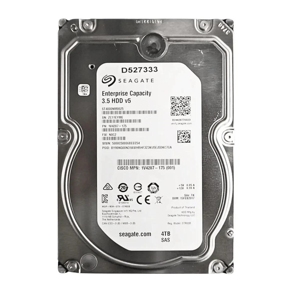 EMC Seagate ST4000NM0025 4TB LFF 3.5in SAS-3 12Gbps 7.2K HDD - Imagen 1 de 1