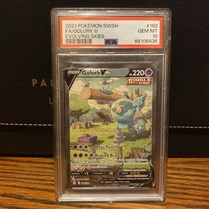 Pokemon Sword & Shield Evolving Skies Golurk V Alt Art #182 PSA 10 - Picture 1 of 2