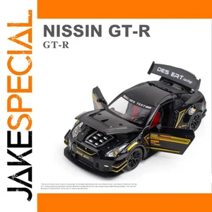 1:24 Nissan GT-R Diecast Model Black with Yellow Accents - Imagen 1 de 8