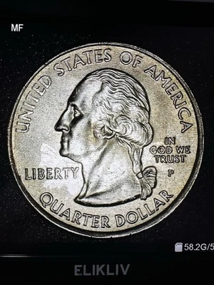 2007-P Idaho State Washington Quarter With Die Breaks And Doubling - Image 1 of 4