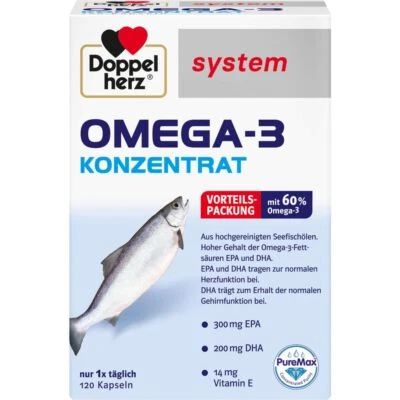 QUEISSER PHARMA GMBH & CO. KG DOPPELHERZ Omega-3 Concentrato Sistema Capsule 120 PZN07625016