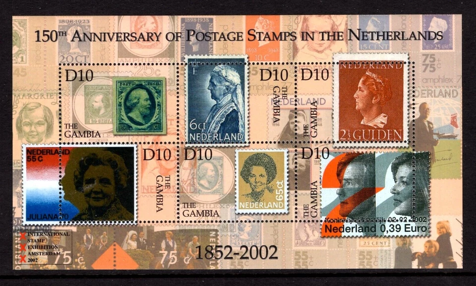 Estampillas de la realeza holandesa de Gambia 2660, MNH, 2002 en hoja de estampillas. x45792 Foto 1 de 1