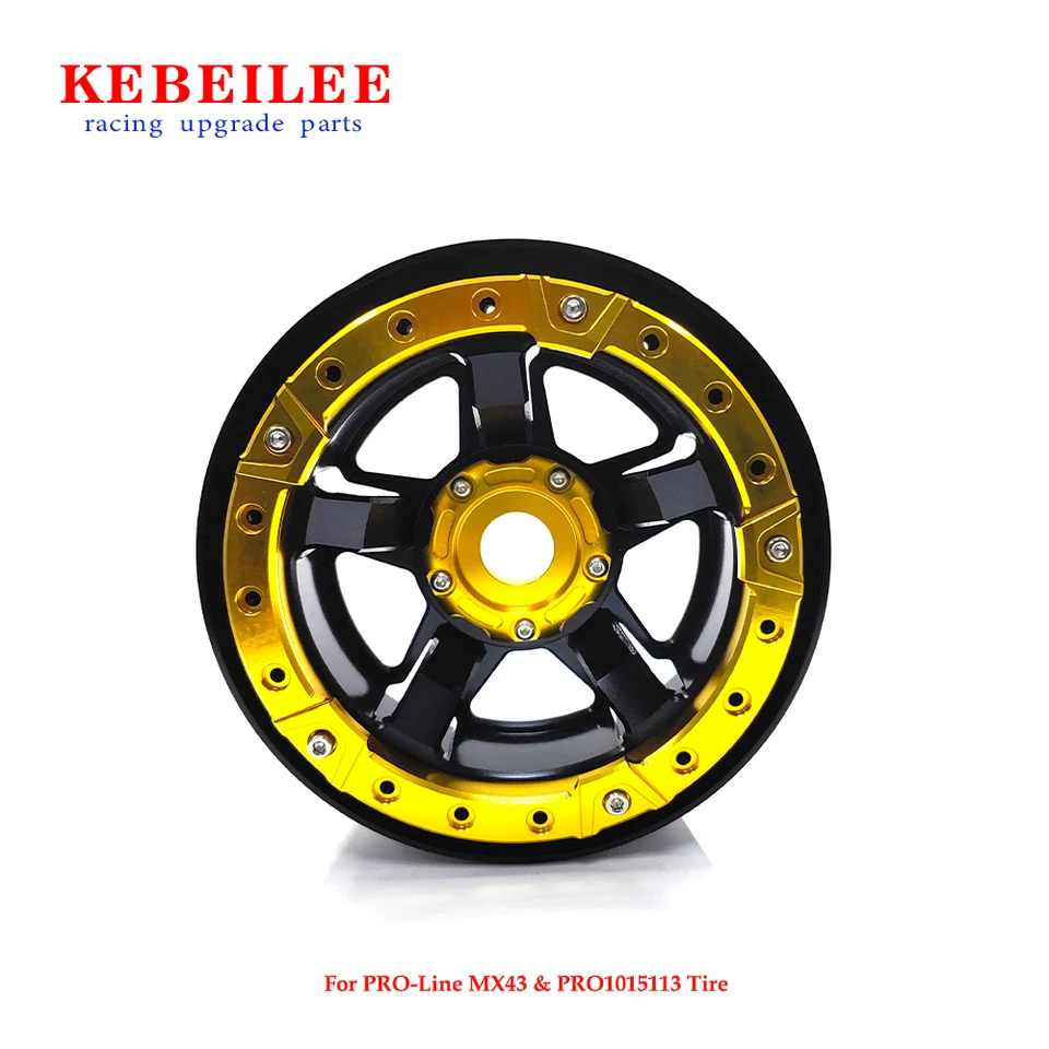KEBEILEE CNC Alu wheel For PROLine 4.3"tire For LOSI DBXL&ARRMA Kraton 8S Black - Image 1 of 1
