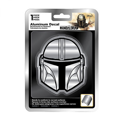 Star Wars The Mandalorian Mando's Helmet Aluminum Car Decal Silver • 24.92$