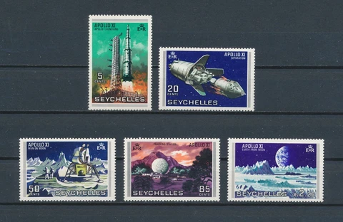 Seychelles  252-6 MNH, Apollo XI, 1969 Cover
