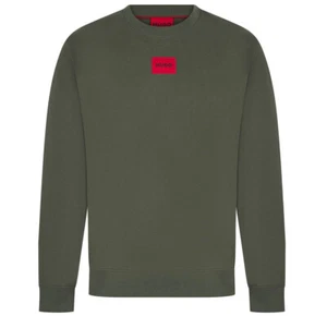 Hugo Mens Sweatshirt DIRAGOL212 BOSS Crew Neck Cotton Sweatshirt in Green - Picture 1 of 9