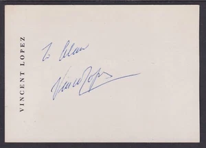 Vincent Lopez (1895-1975), American Bandleader & Pianist, signed 3½x5 Photo Card - Picture 1 of 2