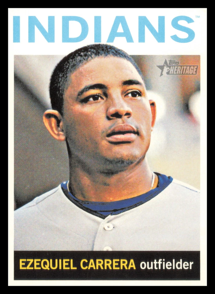 2013 Topps Heritage Venezuelan Black Back #362 Ezequiel Carrera SP Indians - Image 1 of 2