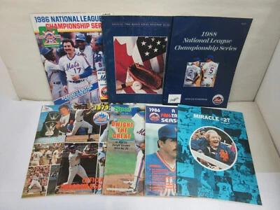 Lot of 8 New York Mets Programs Scorecards Magazines Baseball World Series 1986 - Image 1 of 4