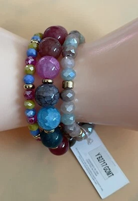 全新带标签 - Pomina 3 件多色弹力手链 — 第 1/4 张图片