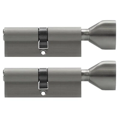 2x Cylindre à Bouton 80mm 40/40 + 10 Clé Zylinder Château S'Ouvrant avec la Même - Photo 1/4