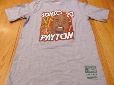 MITCHELL & NESS NBA SEATTLE SUPERSONICS GARY PAYTON GRAY T-SHIRT SIZE YOUTH L - Image 1 of 4