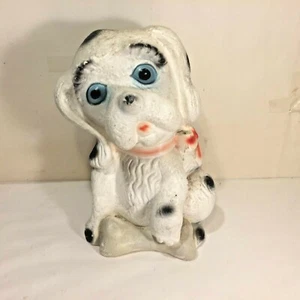 Vtg  MCM 50-60'S CHALKWARE Chalk Ware DOG w BONE CARNIVAL PRIZE Dog Still Bank - Picture 1 of 8