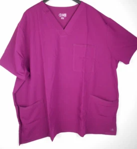 LUXE SUPREME UNISEX 3 POCKET SCRUB TOP 4XL WINE - Picture 1 of 5
