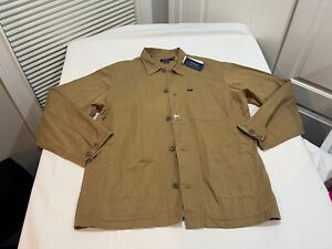 NWT $198.00 Polo Ralph Lauren Mens Classic Twill Utility Overshirt Beige LARGE