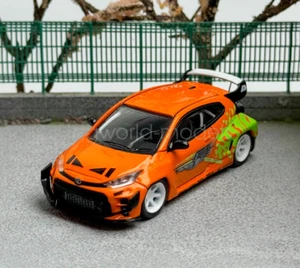Fuji 1:64 Orange GR Yaris Pandem Hatchback Sport Model Diecast Metal Car - Picture 1 of 5