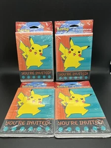Vintage Pokemon Birthday Invitations  32 total invites DesignWare 4 packs - Picture 1 of 2