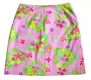 Lilly Pulitzer Muscle Beach Skirt Lined Crab Print Beach Pink Green **Size 2** - Picture 1 of 4